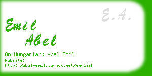 emil abel business card